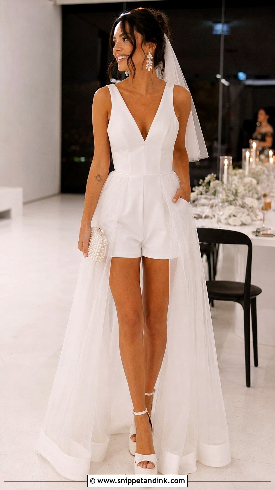 Bridal Romper With Overskirt - Snippet and Ink - 20 Casual Non Traditional Wedding Dress Ideas