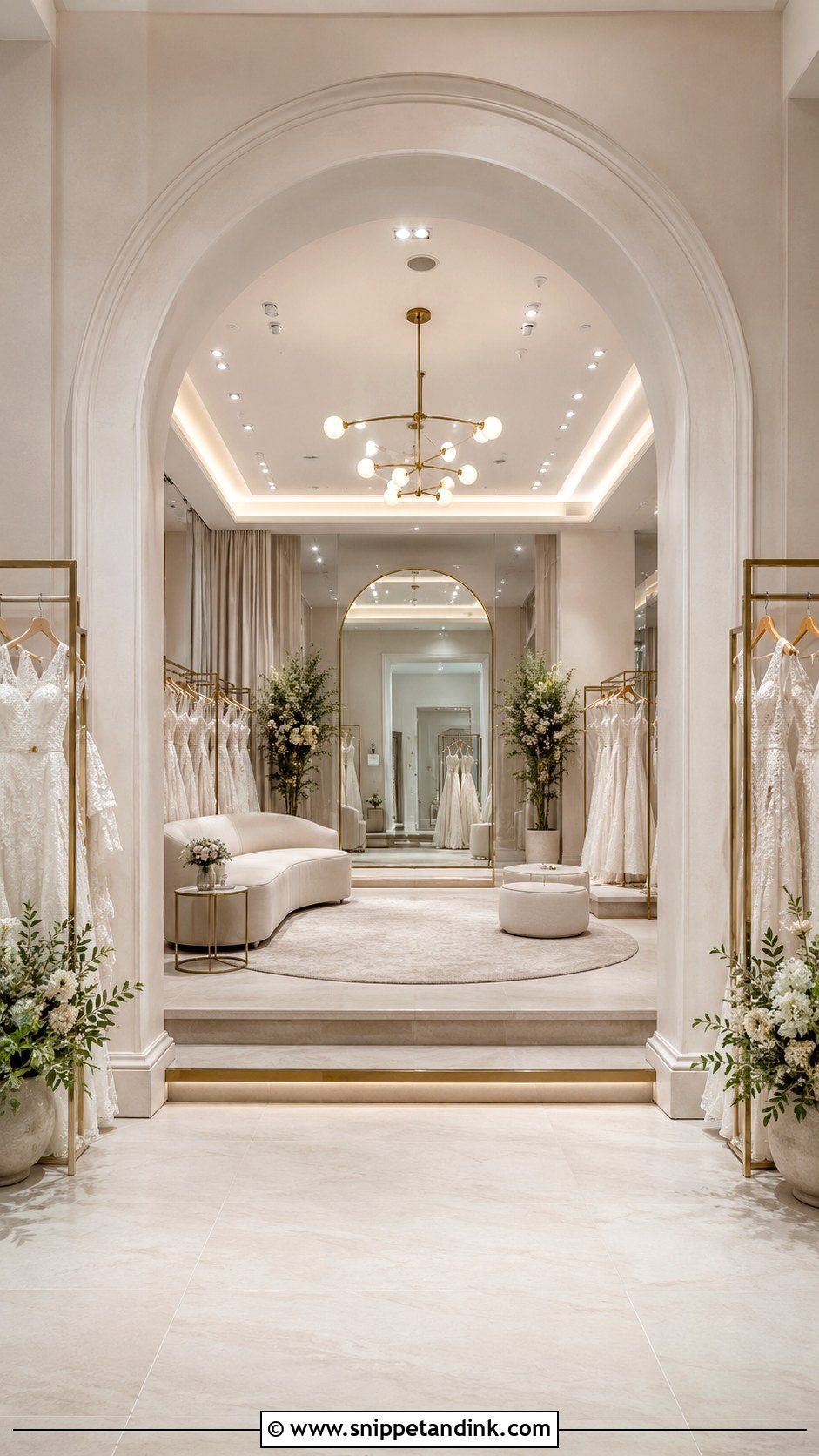 Bridal Salon With A Statement Arch - Snippet and Ink - 20 Bridal Salon Ideas