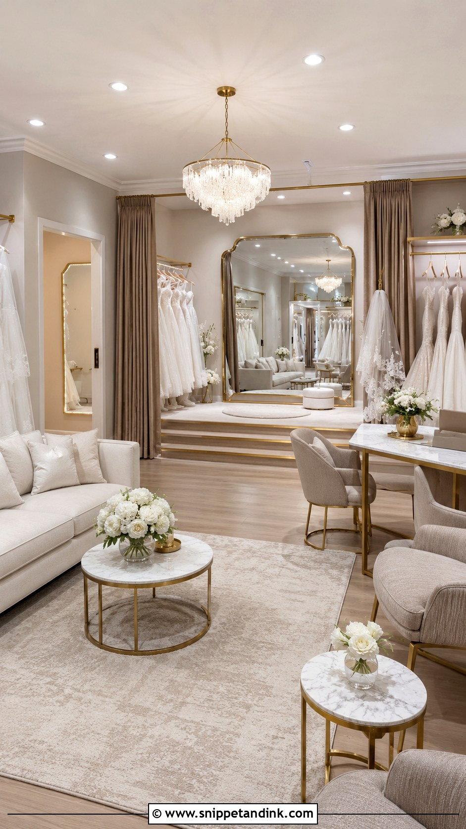 Bridal Salon With A VIP Lounge - Snippet and Ink - 20 Bridal Salon Ideas