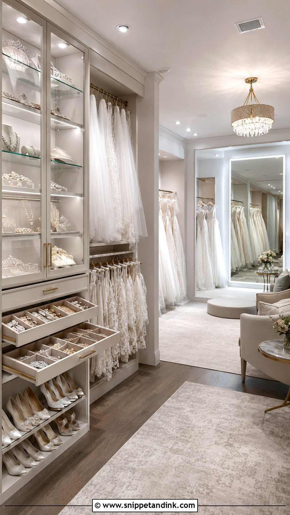 Bridal Salon With An Accessory Bar - Snippet and Ink - 20 Bridal Salon Ideas