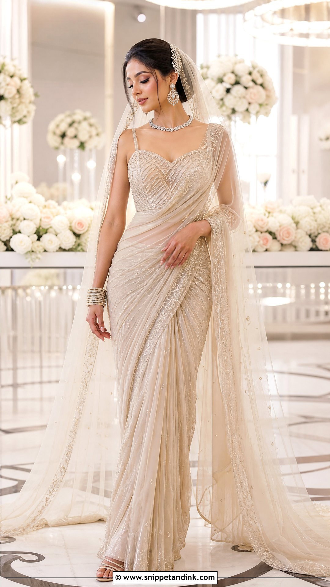 Bridal Saree Gown - Snippet and Ink - 20 Indian Wedding Bridal Outfits