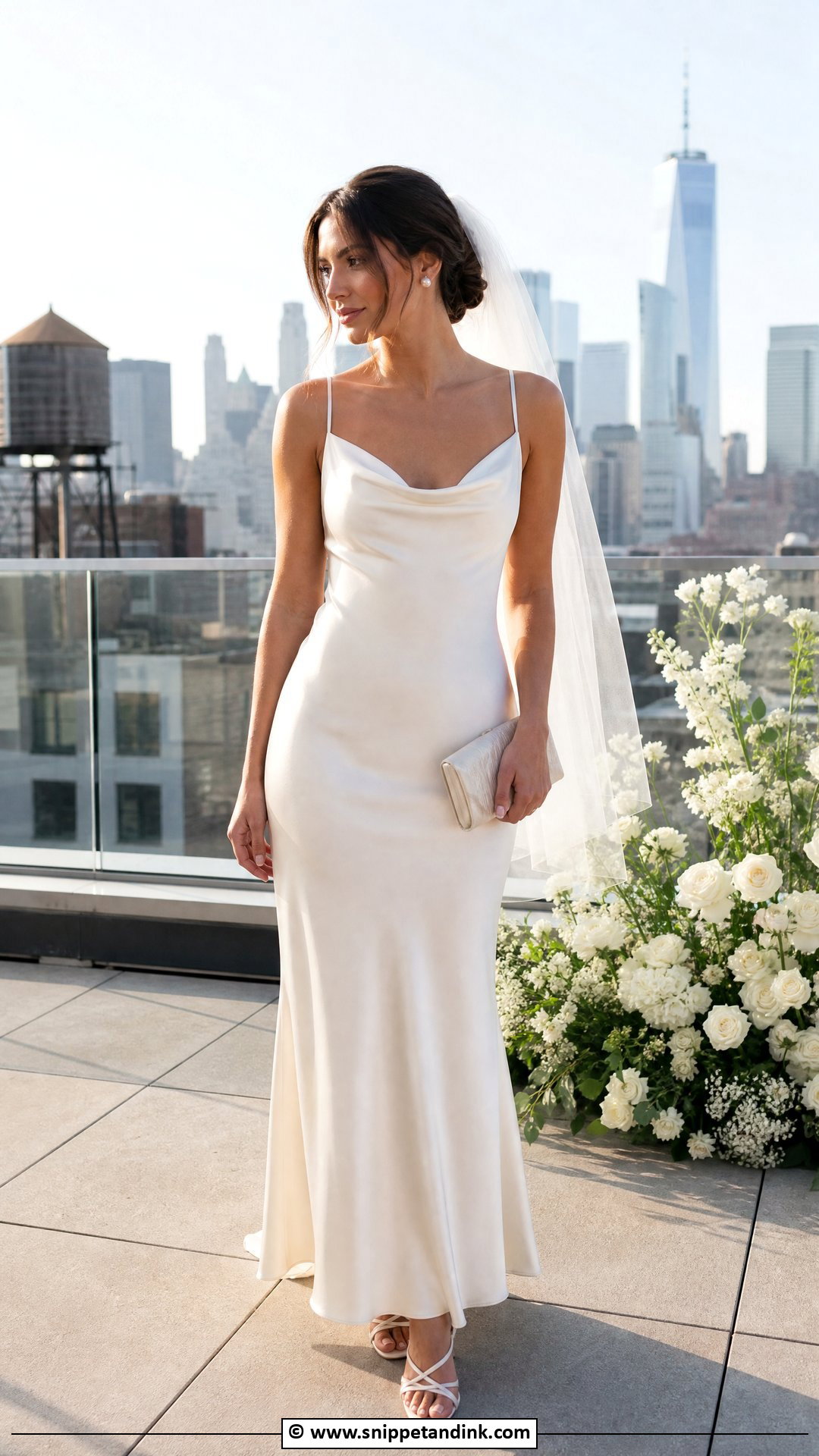 Bridal Satin Slip Dress Outfit - Snippet and Ink - 35 Bridal Outfits