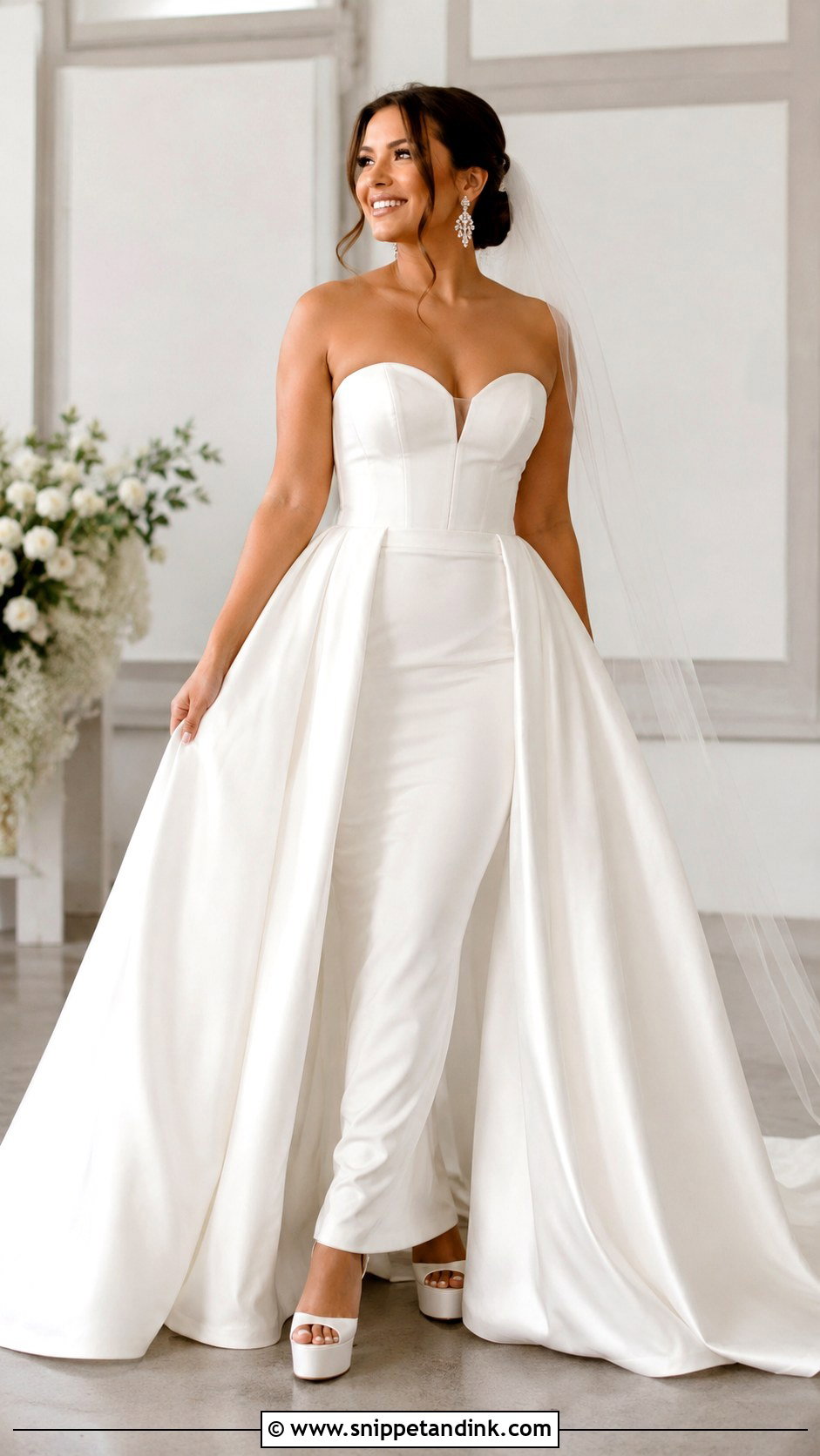 Bridal Separates With Overskirt For Mid Size Bride - Snippet and Ink - 25 Mid Size Bride Ideas