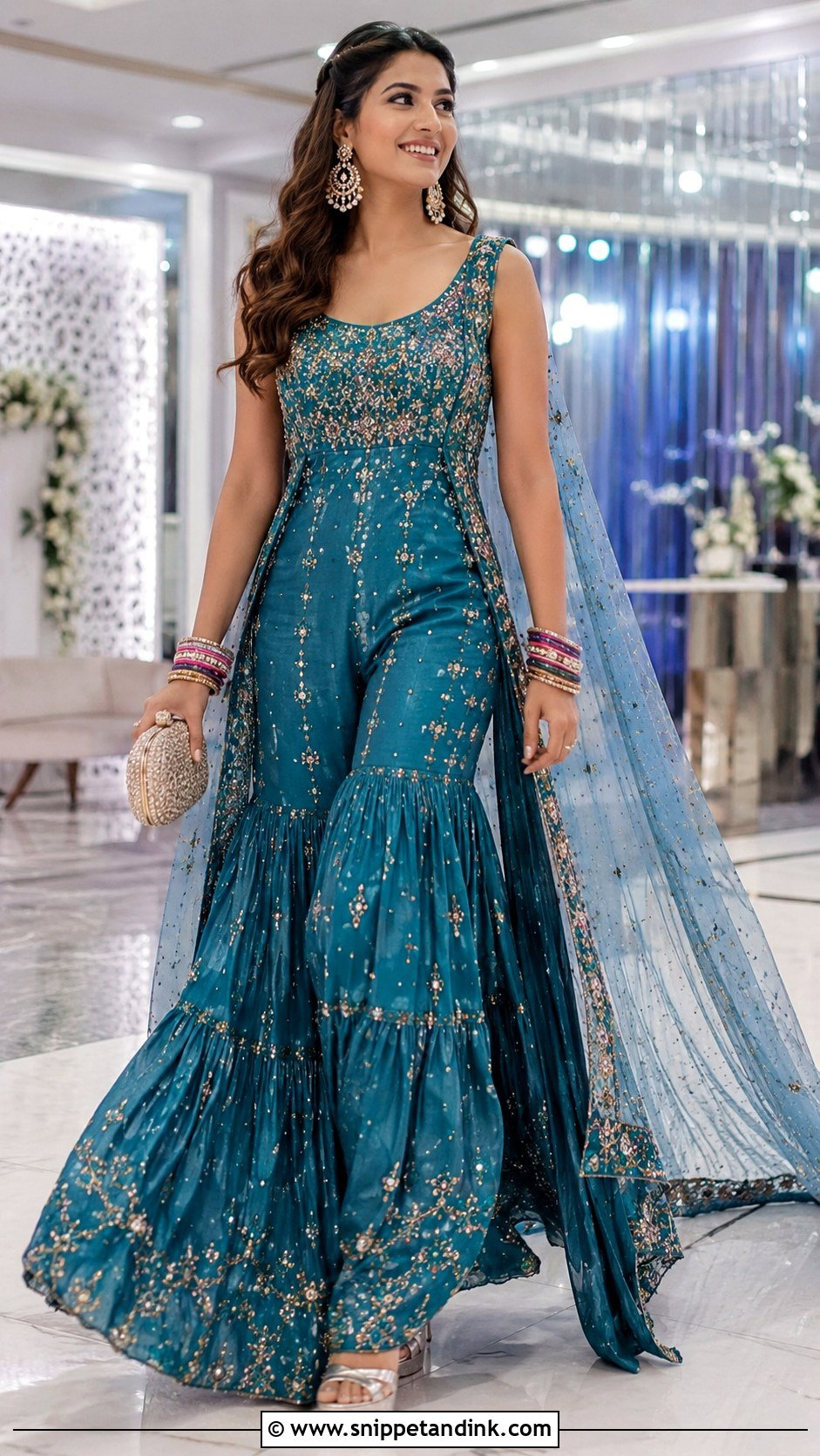 Bridal Sharara Jumpsuit With Dupatta - Snippet and Ink - 20 Indo Western Bridal Outfits