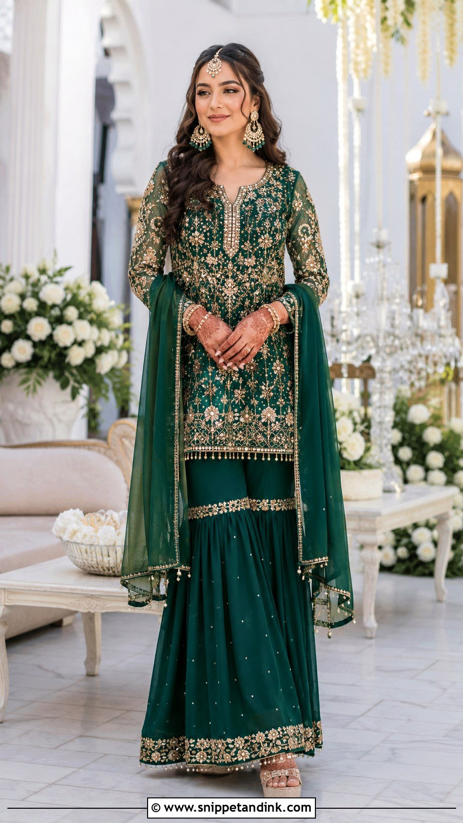 Bridal Sharara Set With Short Dupatta - Snippet and Ink - 20 Carry Bridal Style Ideas