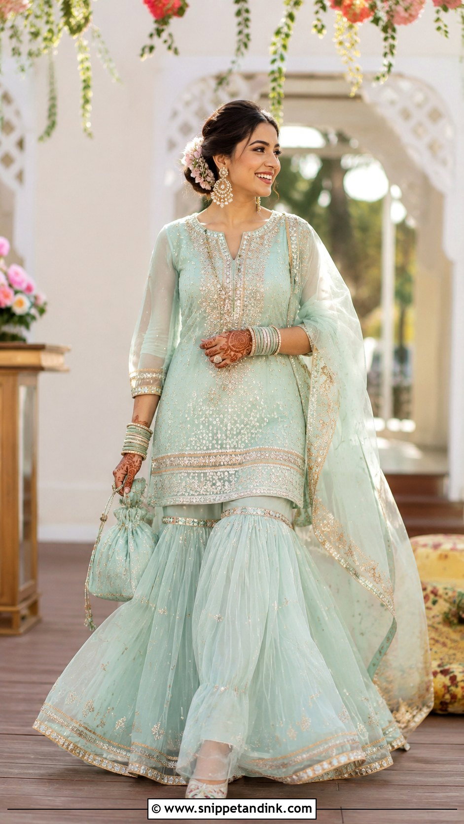 Bridal Sharara Wedding Dress - Snippet and Ink - 20 Best Indian Wedding Dresses