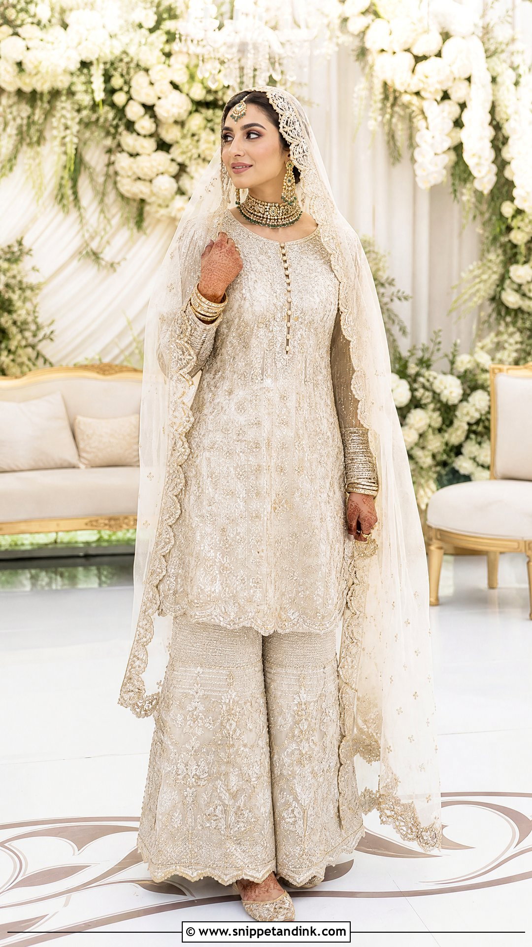 Bridal Sharara With Long Kurta - Snippet and Ink - 20 Royal Indian Bride Outfit Ideas