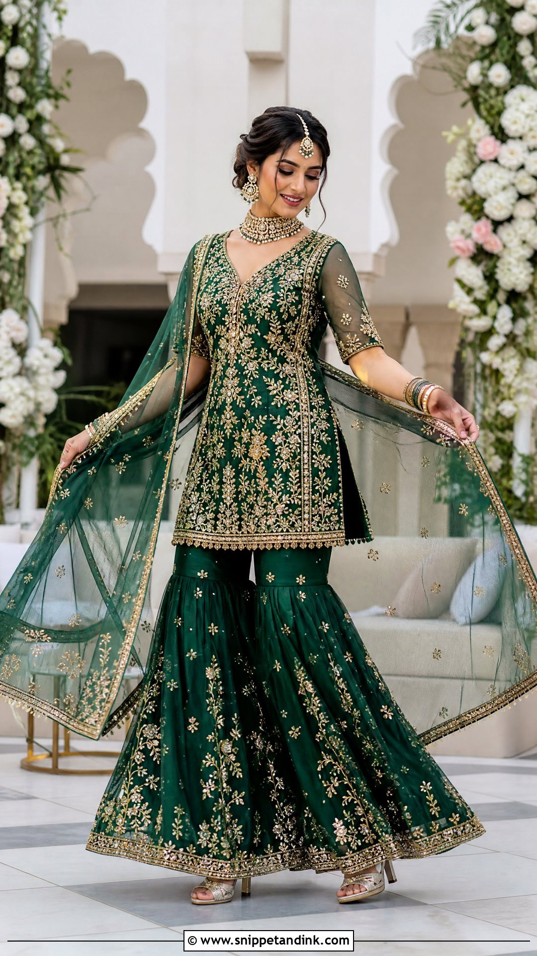 Bridal Sharara With Short Kurti - Snippet and Ink - 20 Latest Indian Bridal Dresses
