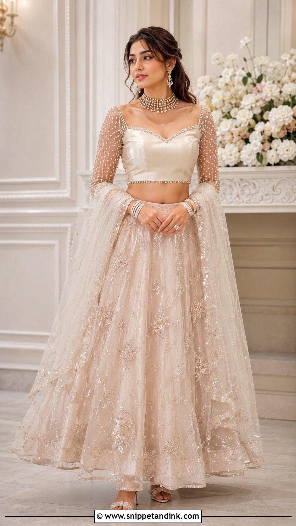 Bridal Sheer Sleeve Blouse Design - Snippet and Ink - 25 Bridal Bride Blouse Designs