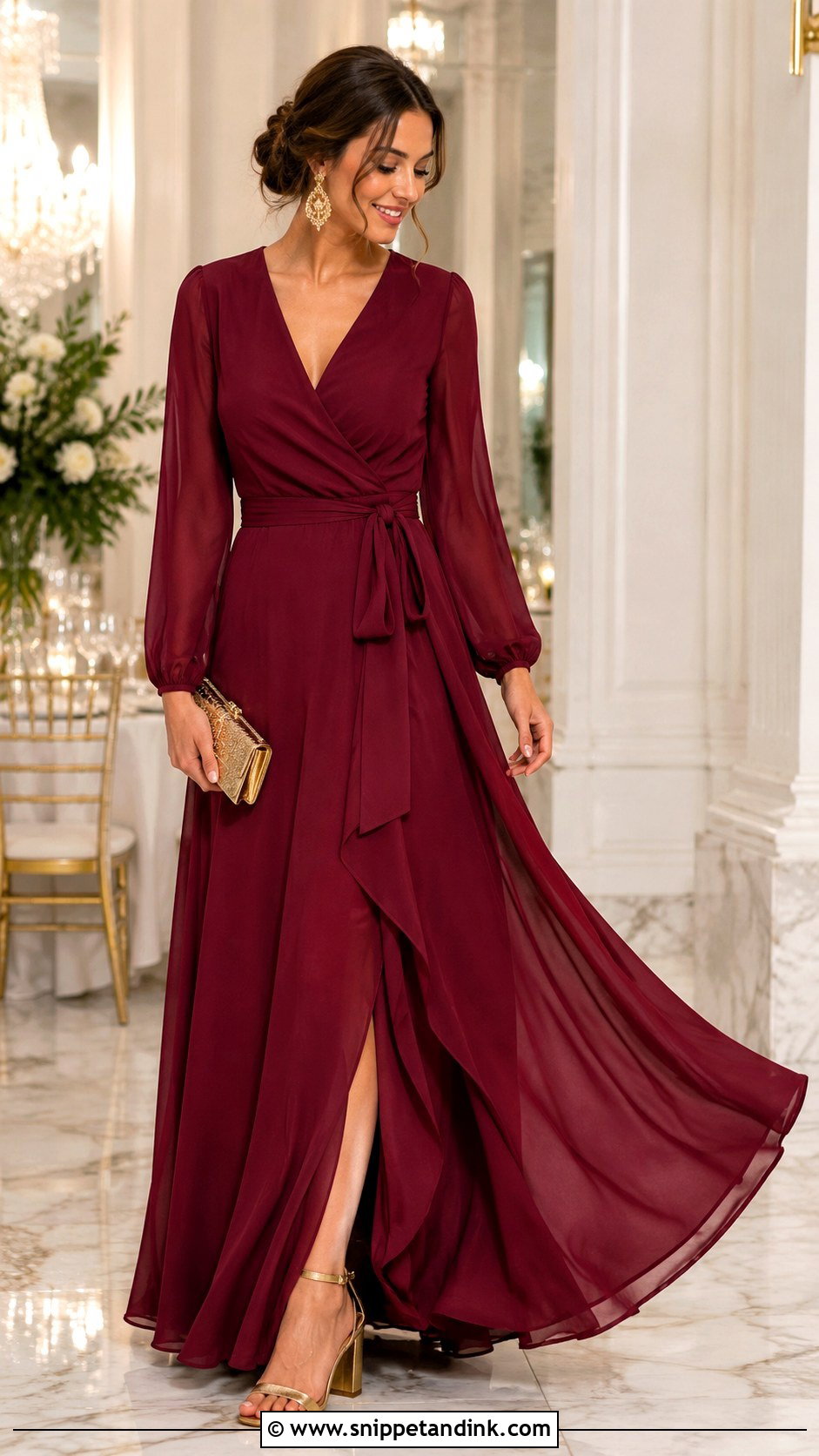 Bridal Sister Wine Red Maxi Dress - Snippet and Ink - 20 Bridal Sister Dress Ideas