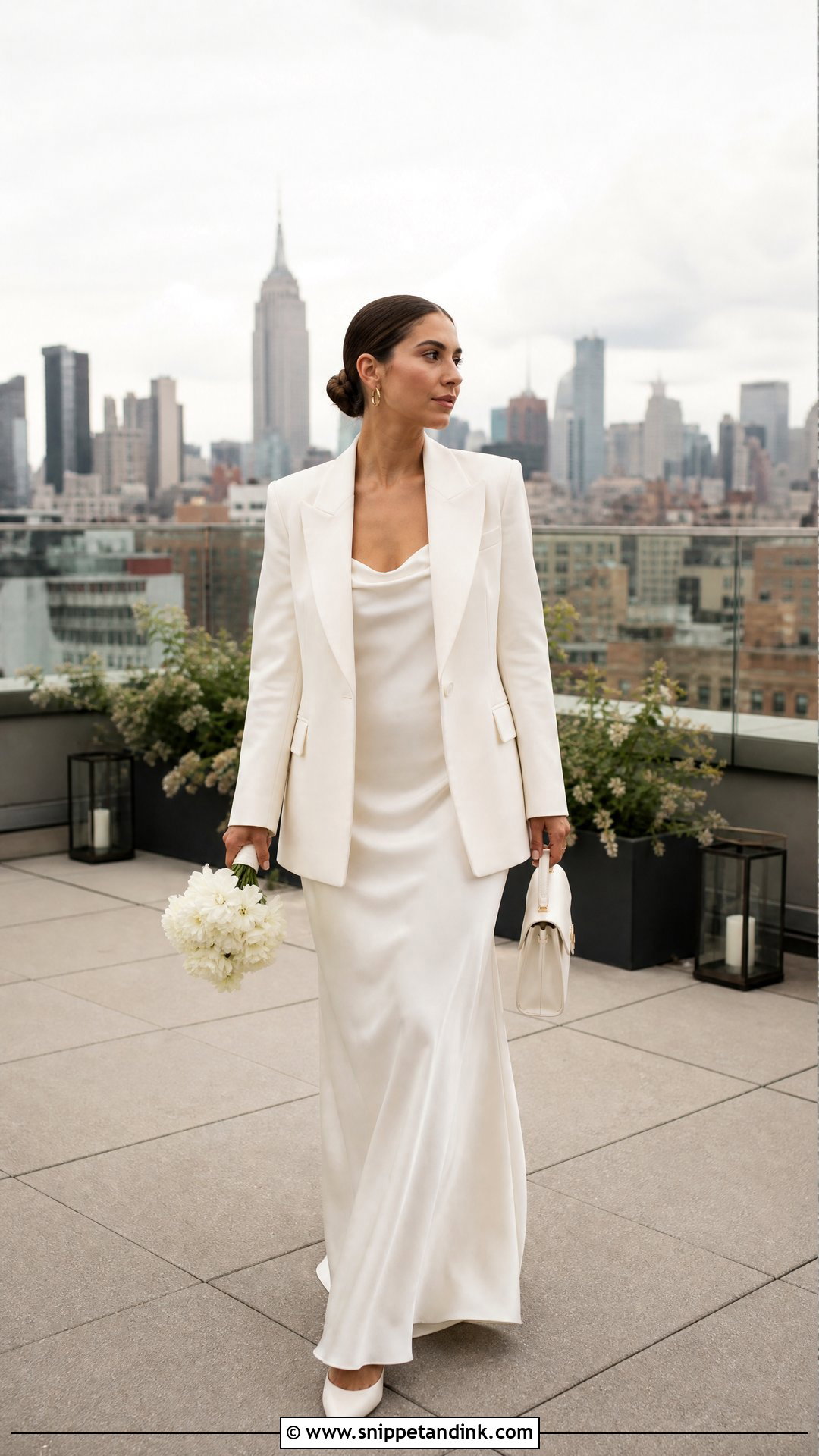 Bridal Slip Dress With Blazer - Snippet and Ink - 20 Bridal Slip Dress Ideas