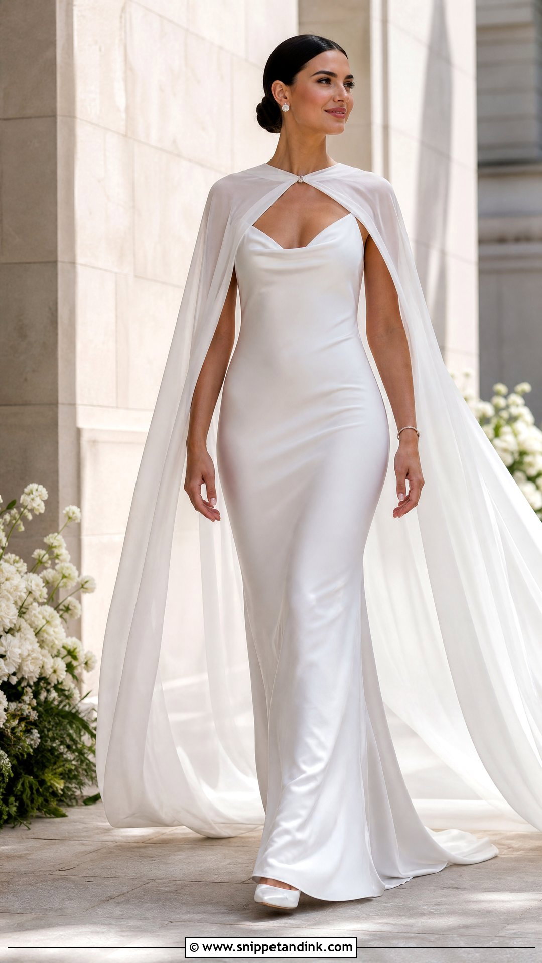 Bridal Slip Dress With Cape - Snippet and Ink - 20 Bridal Slip Dress Ideas
