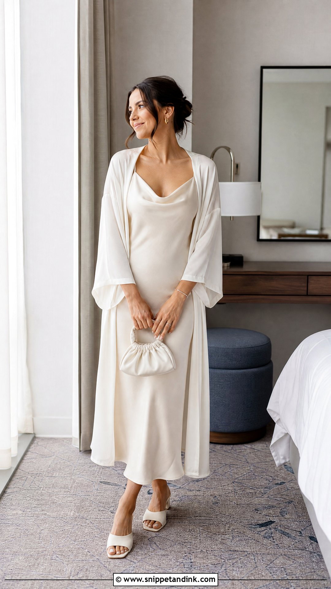 Bridal Slip Dress With a Lightweight Robe - Snippet and Ink - 20 Wedding Linger the Bride Ideas