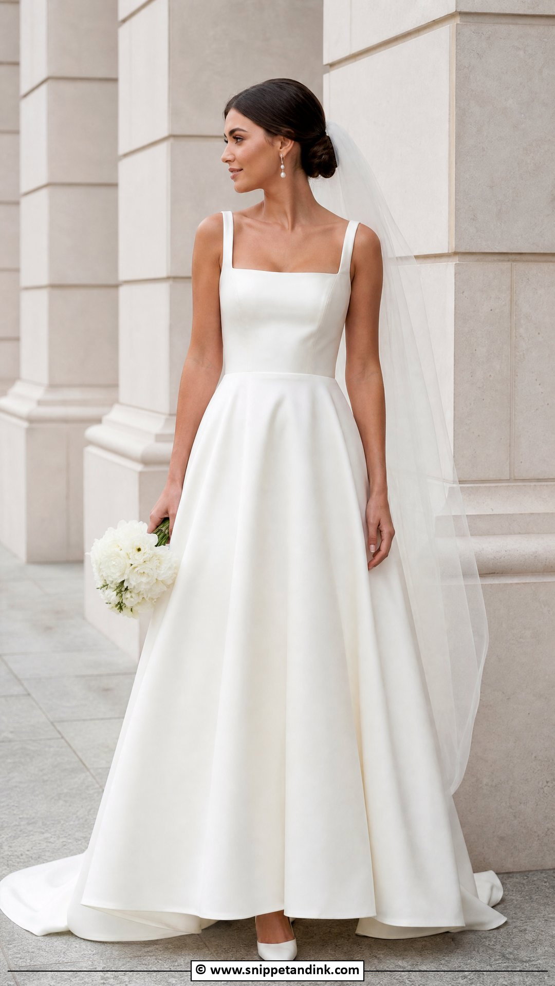 Bridal Square Neck Dress Outfit - Snippet and Ink - 35 Bridal Outfits