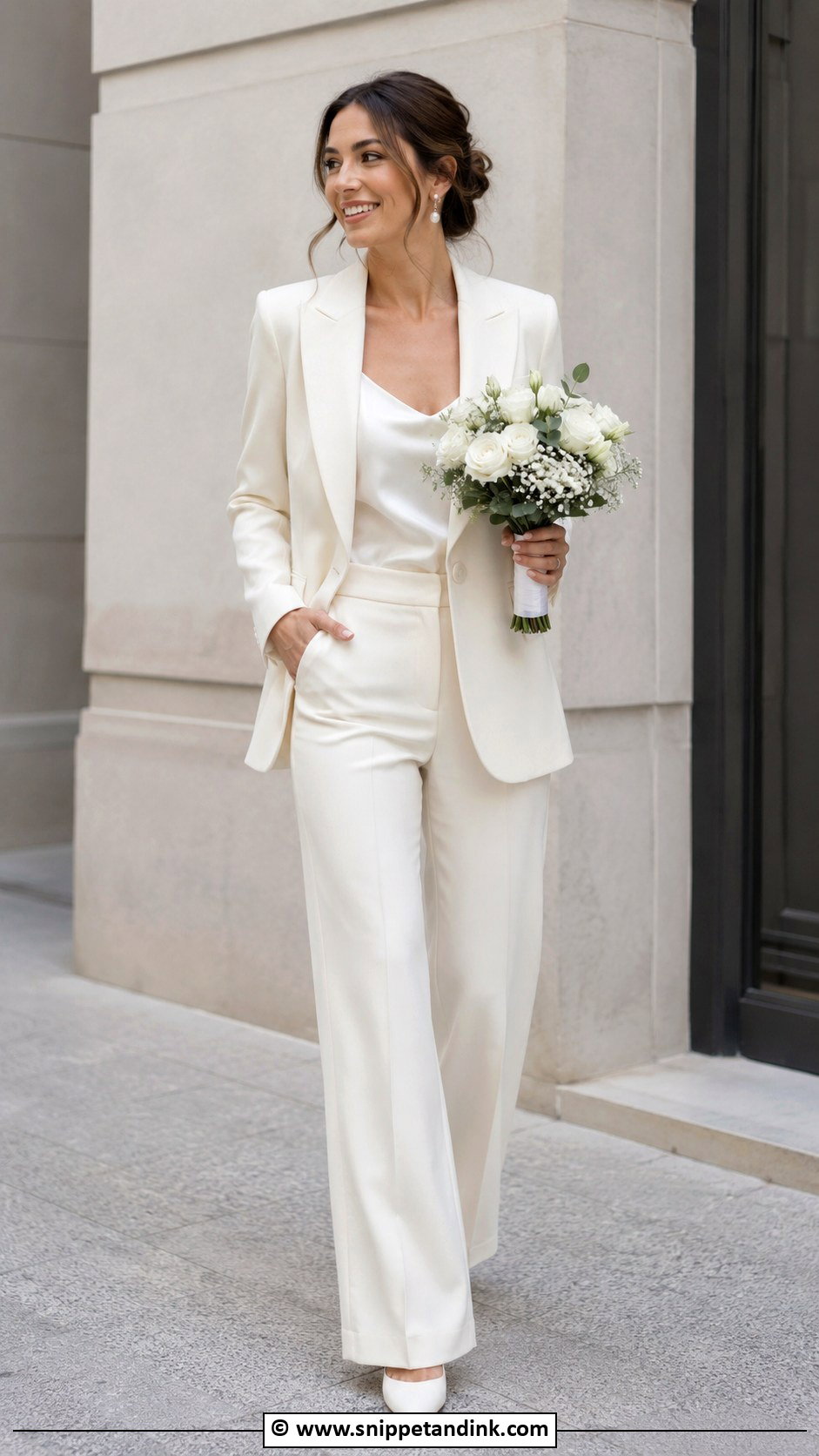 Bridal Suit Outfit - Snippet and Ink - 30 Cute Wedding Dress Ideas
