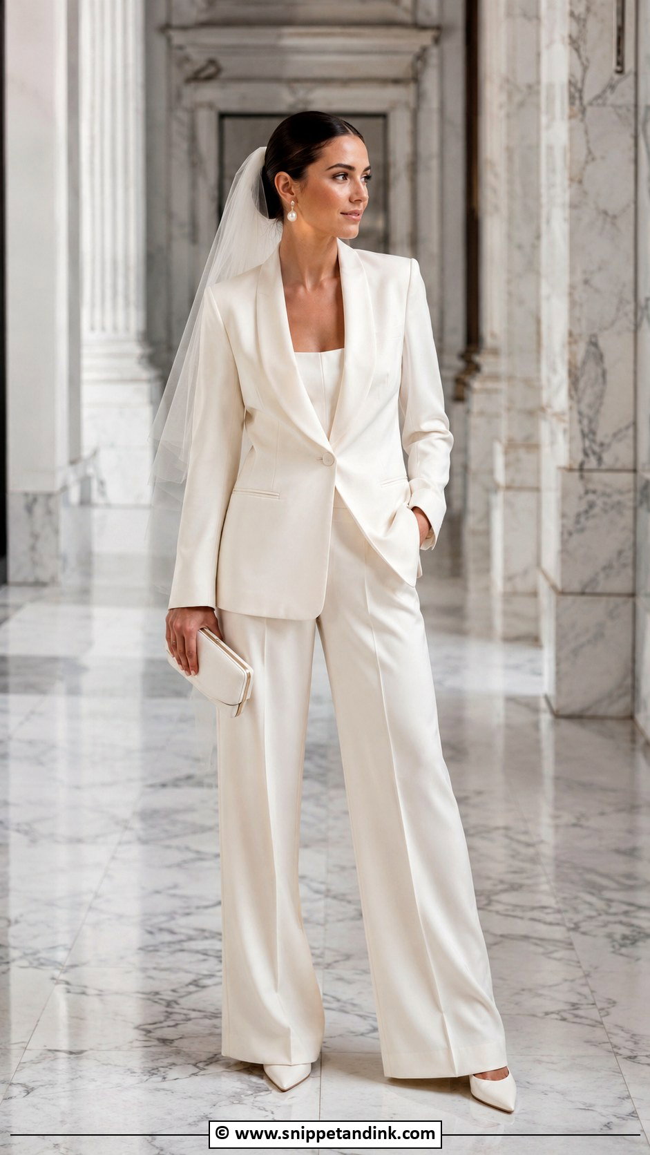 Bridal Suit Wedding Look - Snippet and Ink - 30 Timeless Elegant Wedding Dress Ideas