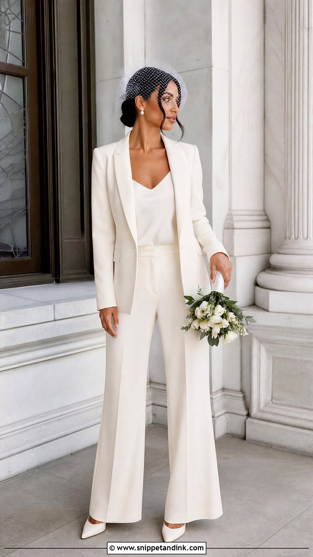 Bridal Suit Wedding Outfit - Snippet and Ink - 25 Wedding Day Outfit Ideas