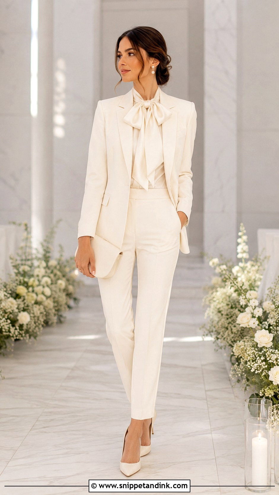 Bridal Suit With Bow Blouse - Snippet and Ink - 25 Bridal Suits