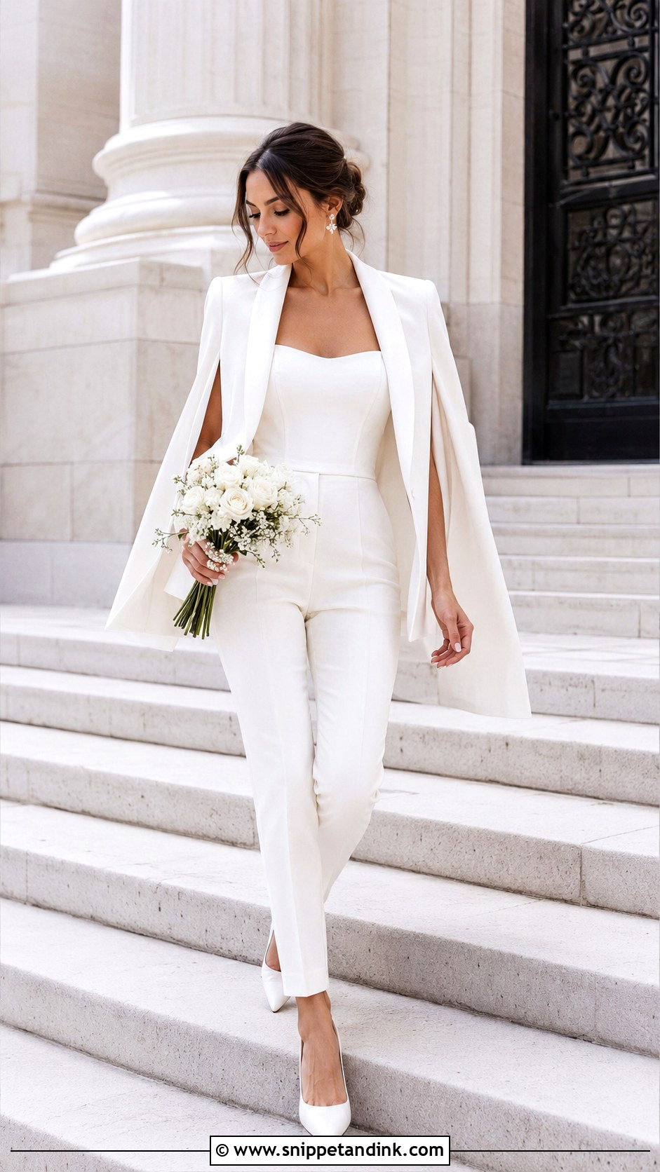 Bridal Suit With Cape Blazer - Snippet and Ink - 25 Bridal Suits