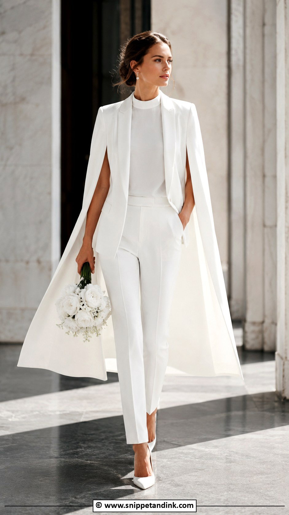 Bridal Suit With Cape Blazer - Snippet and Ink - 25 Bridal Suits for Women
