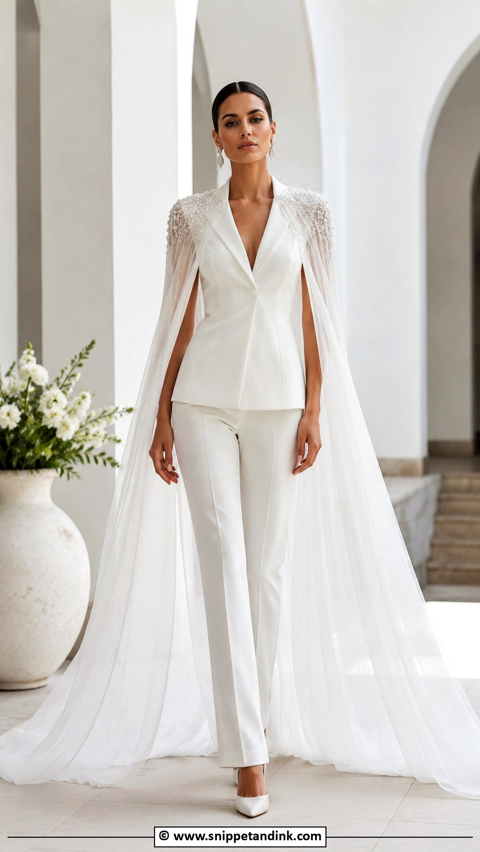 Bridal Suit With Cape - Snippet and Ink - 25 Bride Suit Ideas