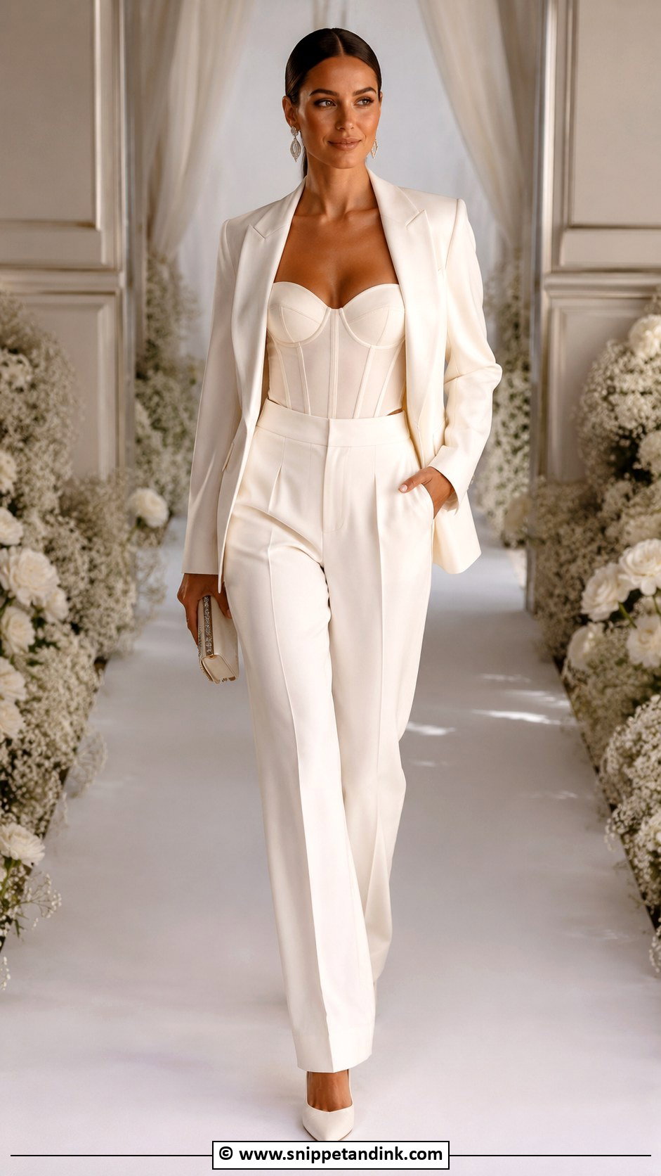 Bridal Suit With Corset Top - Snippet and Ink - 30 Bridal Suit Ideas