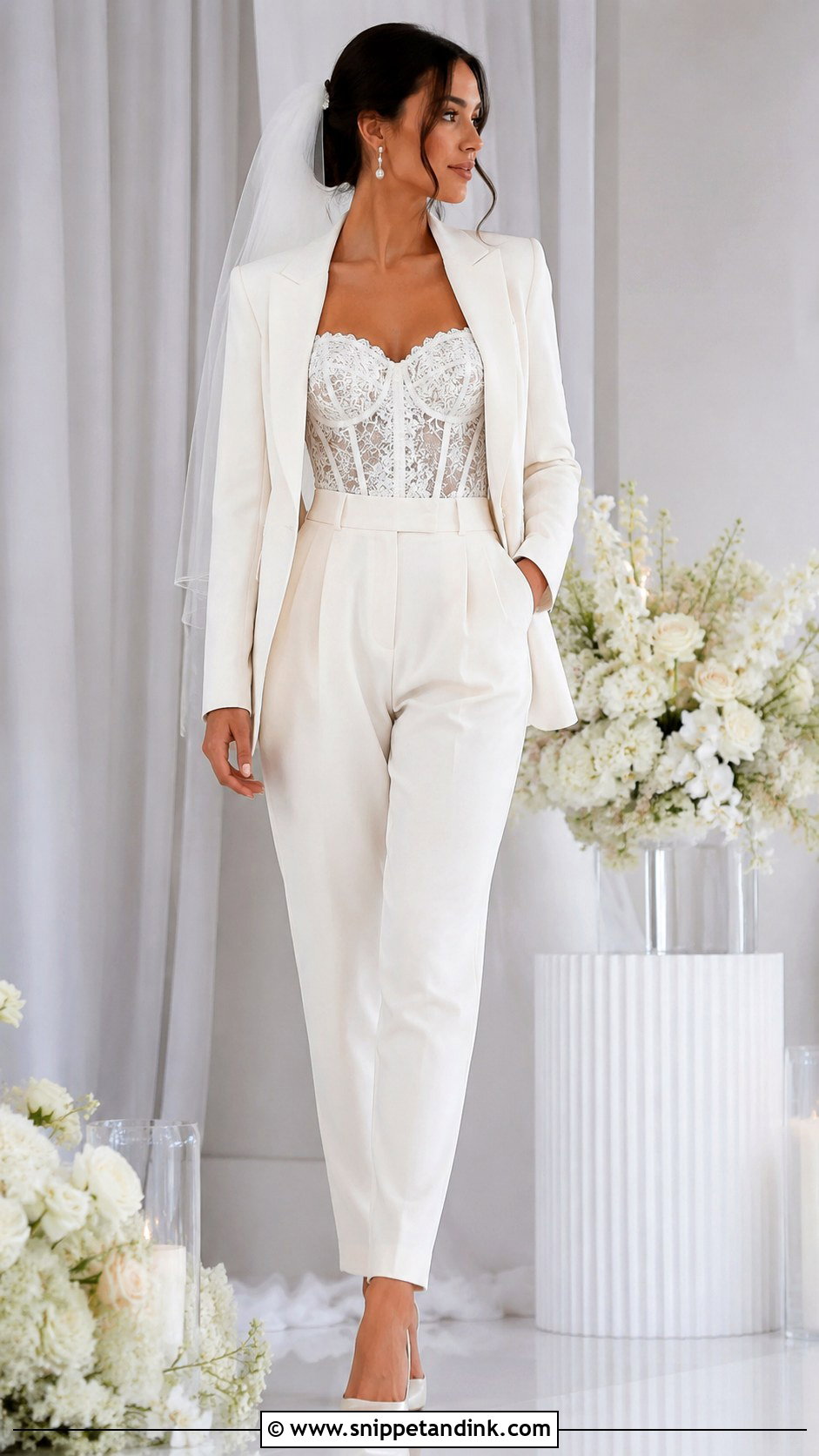 Bridal Suit With Corset Top - Snippet and Ink - 25 Bridal Suits