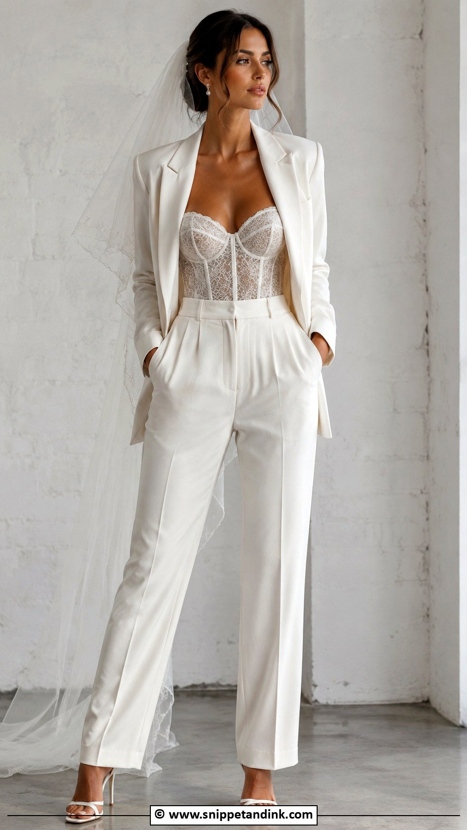Bridal Suit With Corset Top - Snippet and Ink - 25 Bridal Suits for Women