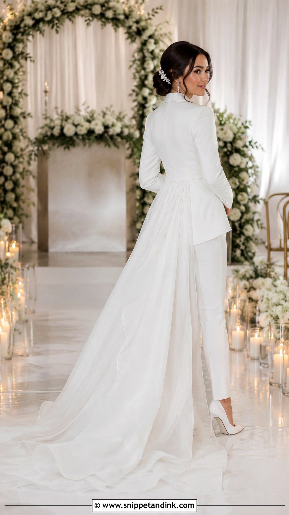 Bridal Suit With Detachable Train - Snippet and Ink - 20 Bridal Suit Design Ideas