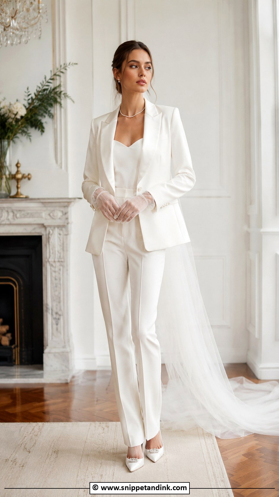 Bridal Suit With Gloves - Snippet and Ink - 30 Bridal Suit Ideas