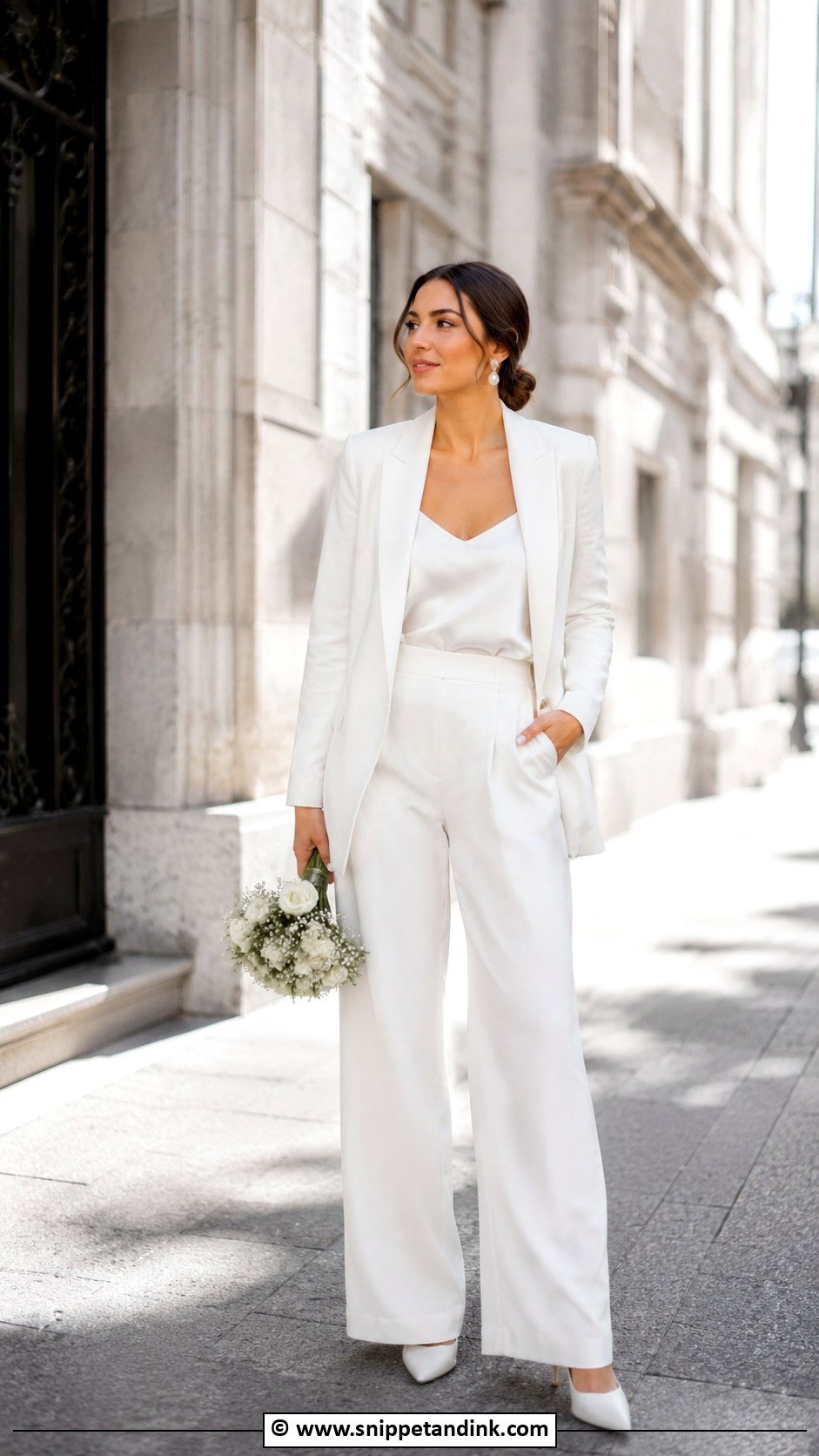 Bridal Suit With Heels - Snippet and Ink - 30 Bridal Dress Fashion Ideas