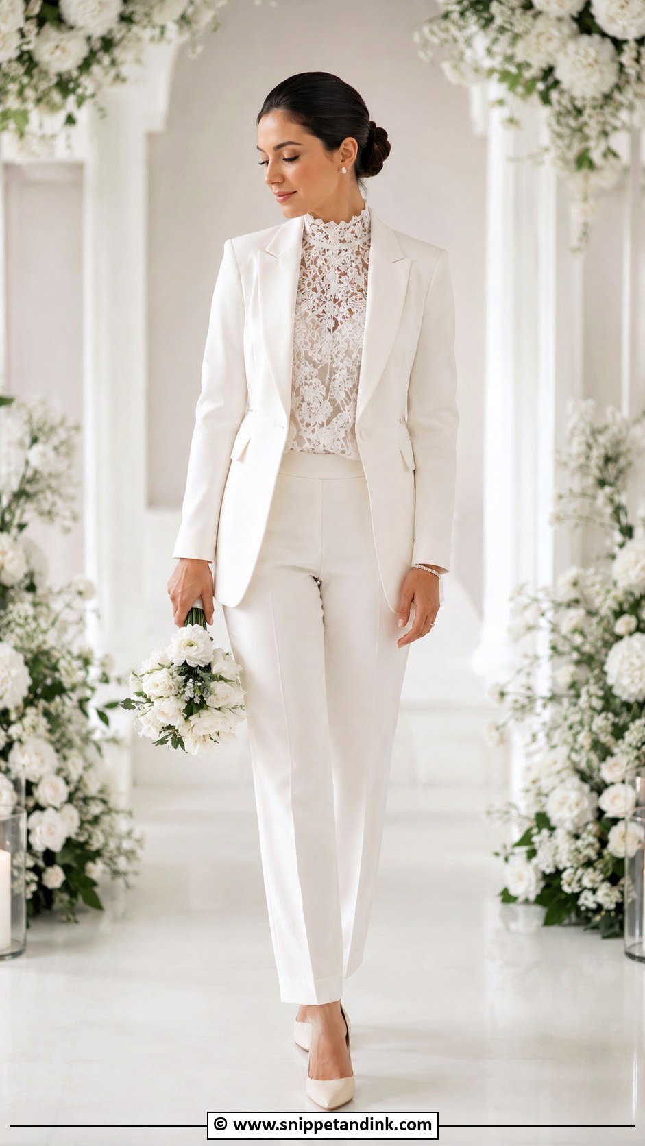Bridal Suit With High Neck Top - Snippet and Ink - 30 Bridal Suit Ideas