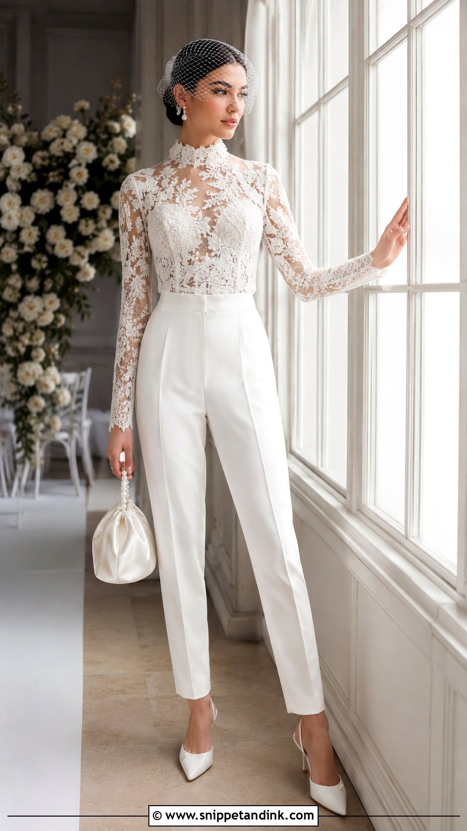 Bridal Suit With Lace Top - Snippet and Ink - 20 Marriage Suit Ideas