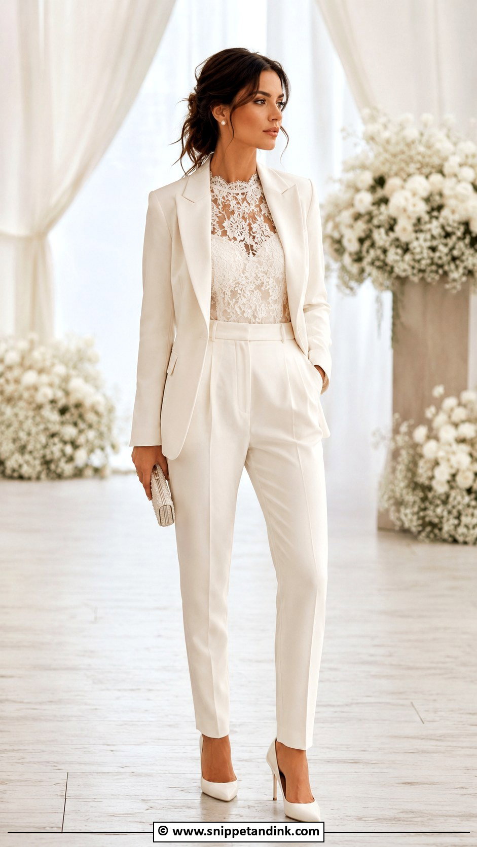 Bridal Suit With Lace Top - Snippet and Ink - 30 Bridal Suit Ideas