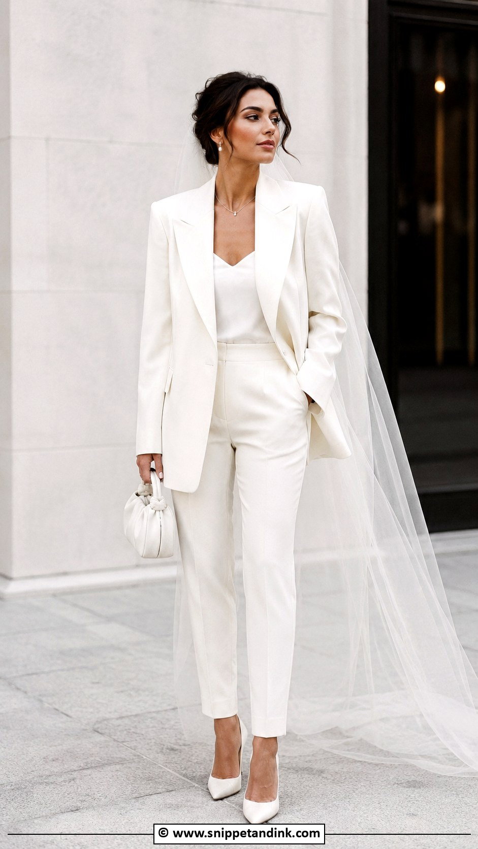 Bridal Suit With Oversized Blazer - Snippet and Ink - 30 Bridal Suit Ideas