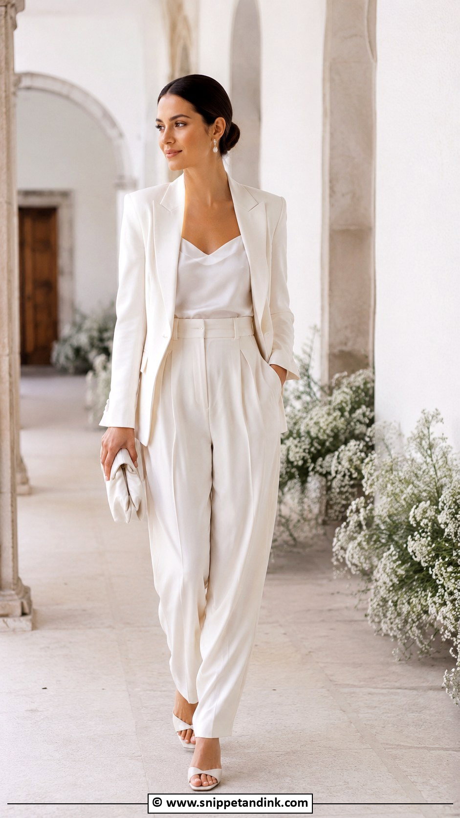 Bridal Suit With Pleated Pants - Snippet and Ink - 30 Bridal Suit Ideas