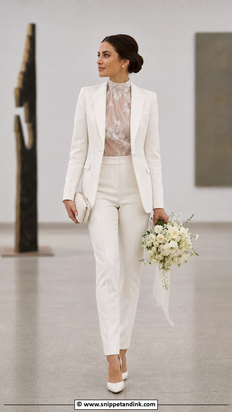 Bridal Suit With Sheer Blouse - Snippet and Ink - 30 Bridal Suit Ideas