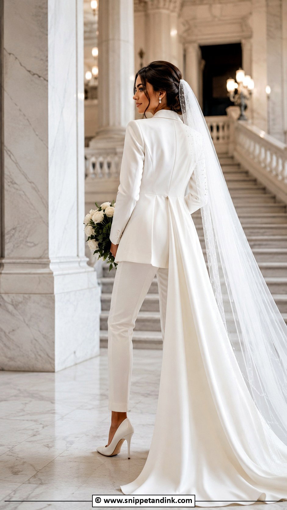 Bridal Suit With Train - Snippet and Ink - 25 Bridal Suits for Women