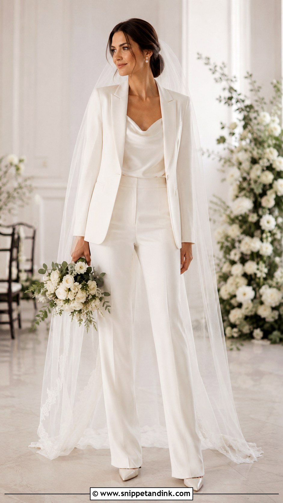 Bridal Suit With Veil - Snippet and Ink - 25 Bridal Suits