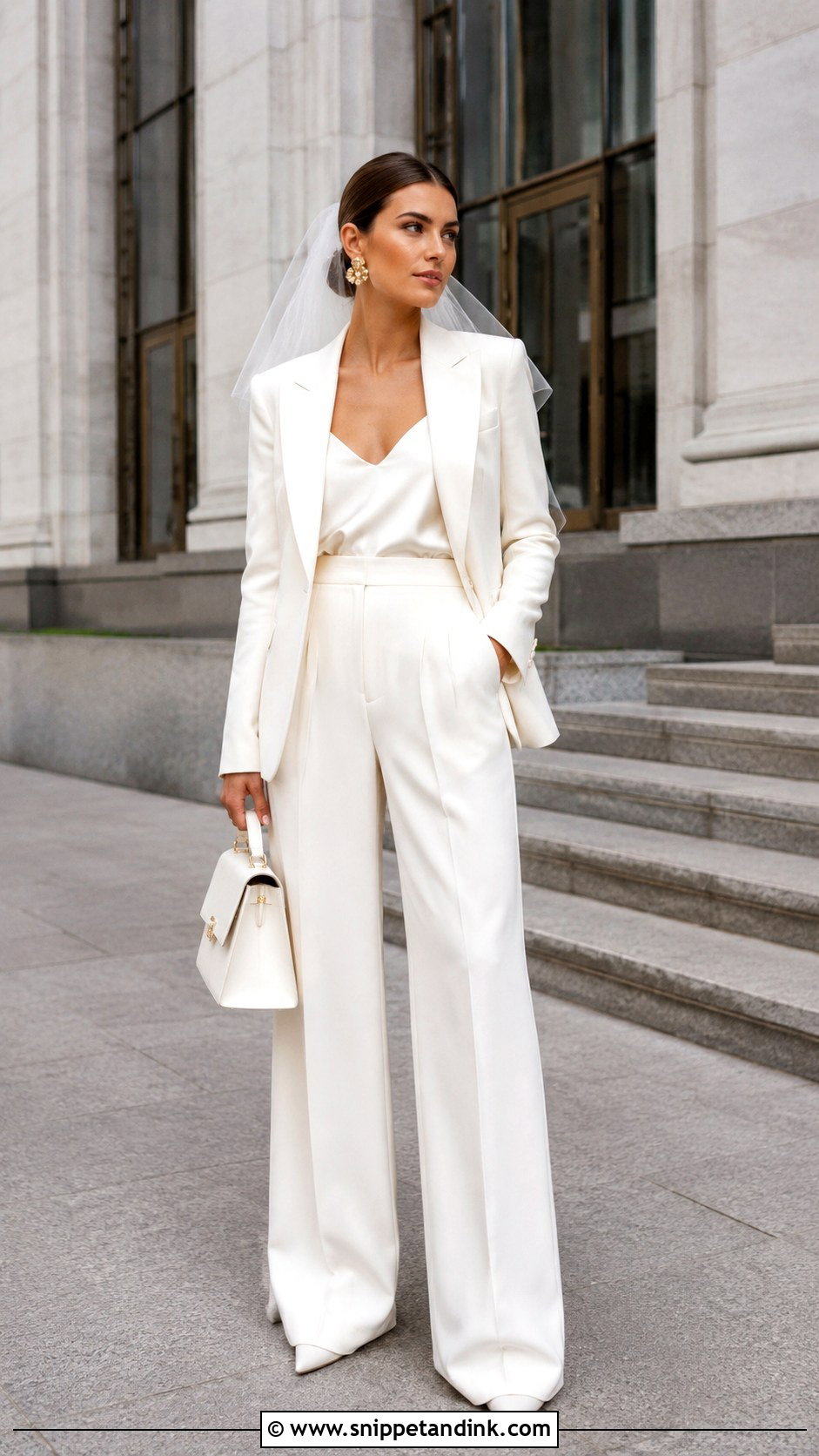 Bridal Suit With Wide Leg Pants - Snippet and Ink - 20 Bridal Clothes Ideas