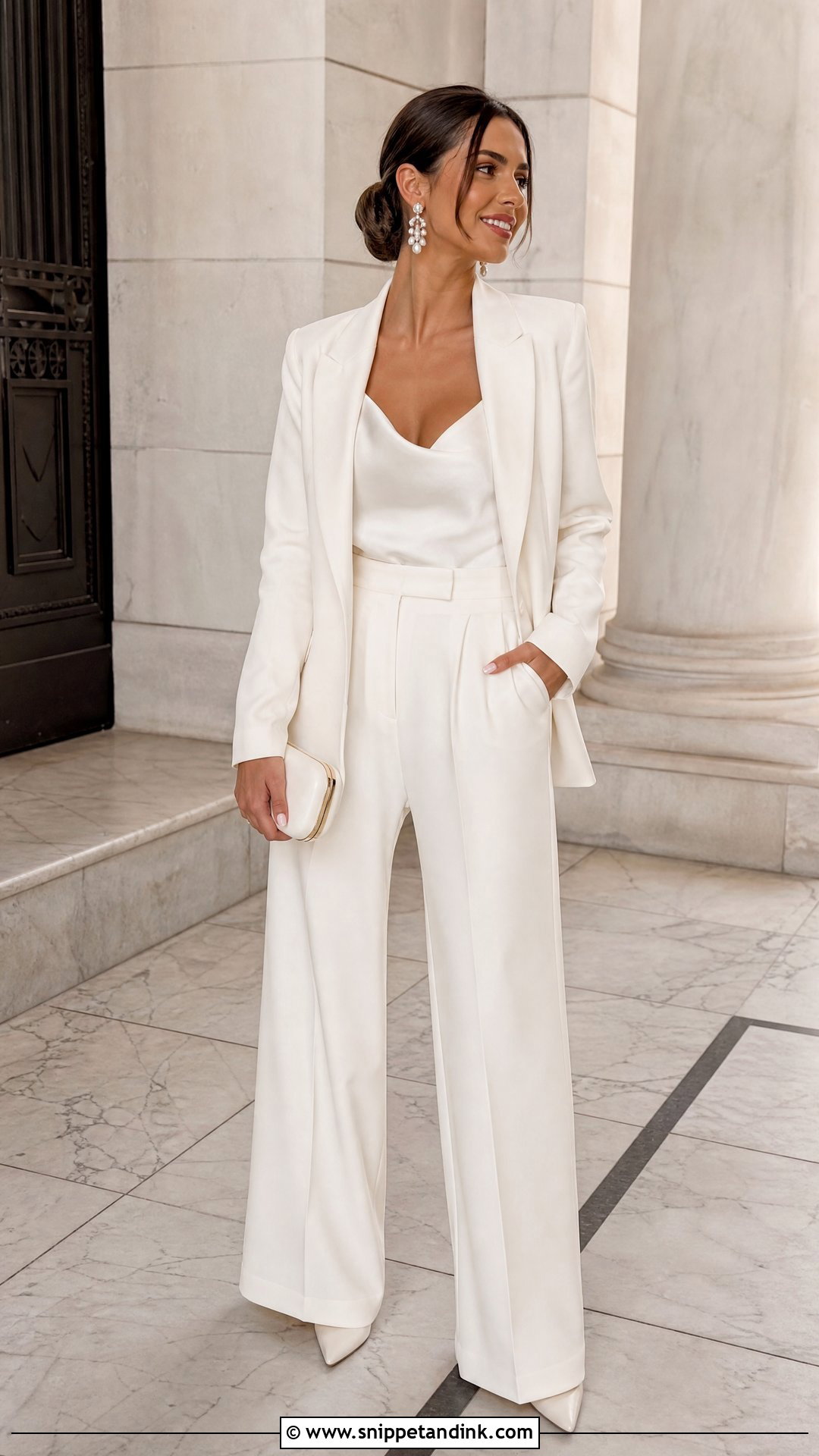Bridal Suit With Wide Leg Pants - Snippet and Ink - 25 Sophisticated Wedding Dress Ideas
