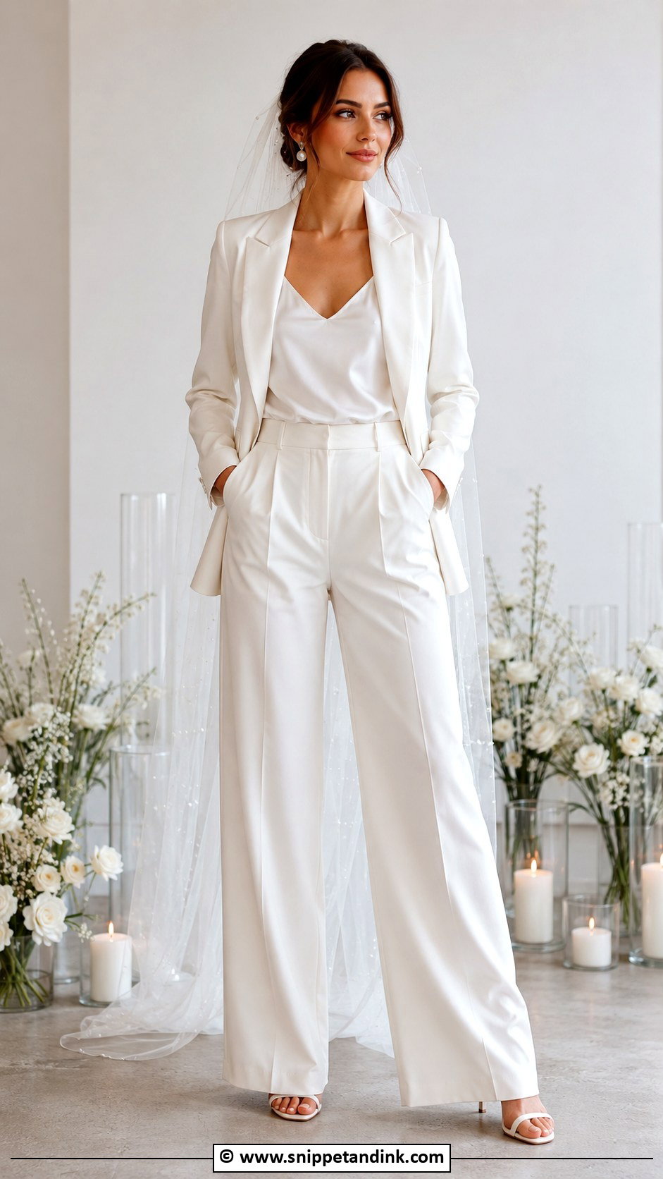 Bridal Suit With Wide Leg Pants - Snippet and Ink - 25 Bridal Suits for Women