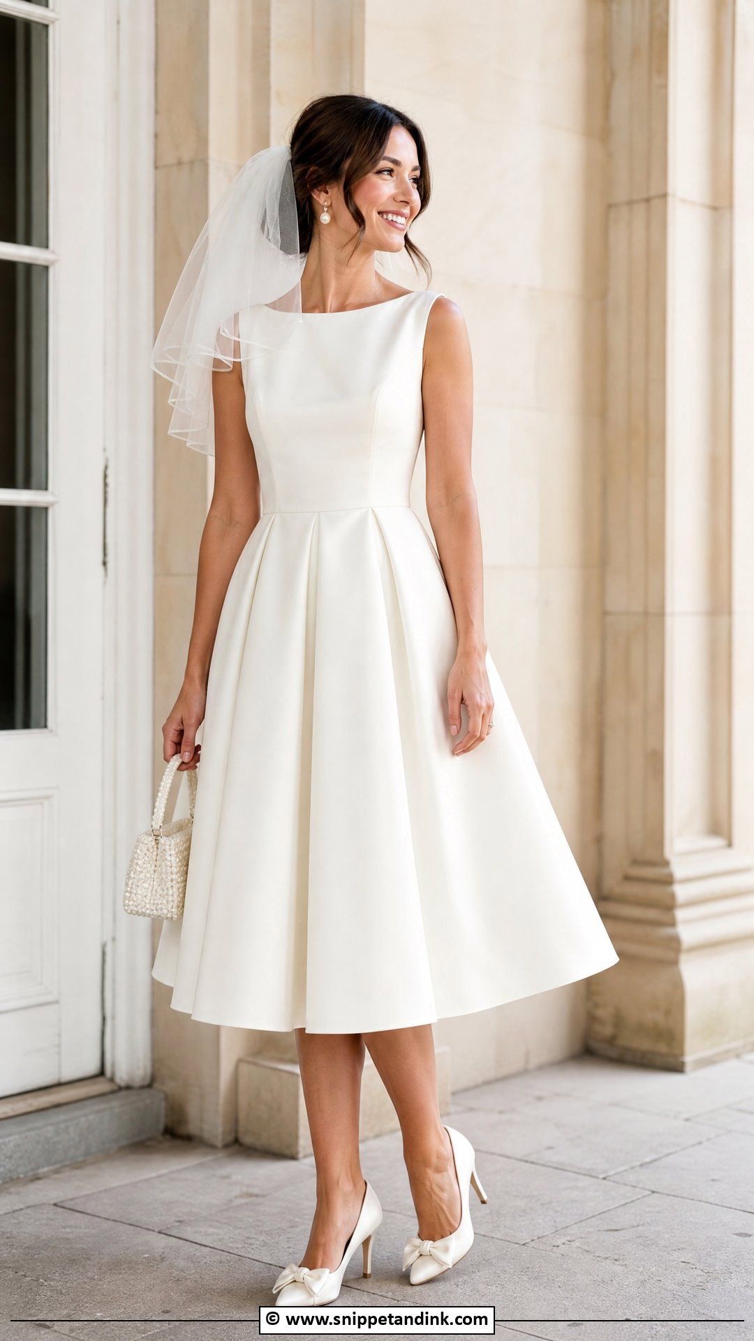 Bridal Tea Length Dress Outfit - Snippet and Ink - 35 Bridal Outfits