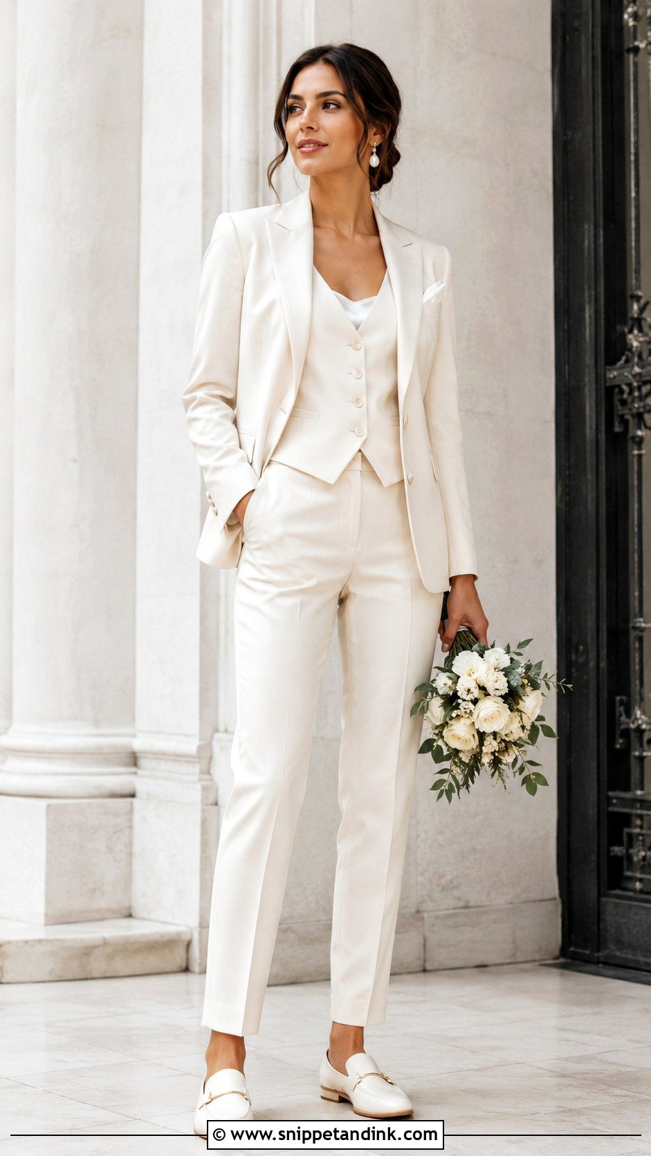 Bridal Three Piece Suit - Snippet and Ink - 20 Bride in Suit Ideas