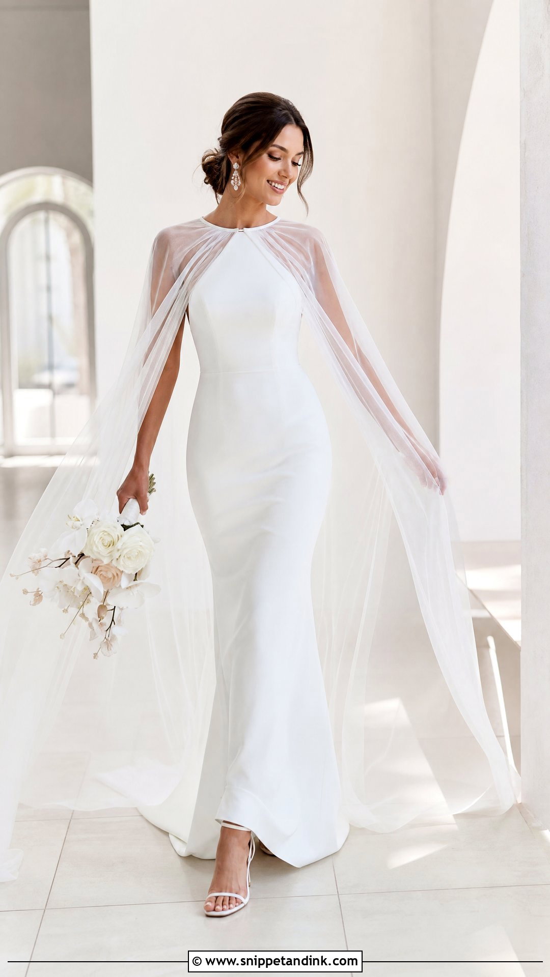 Bridal Tulle Cape - Snippet and Ink - 25 Bridal Cover Up Ideas