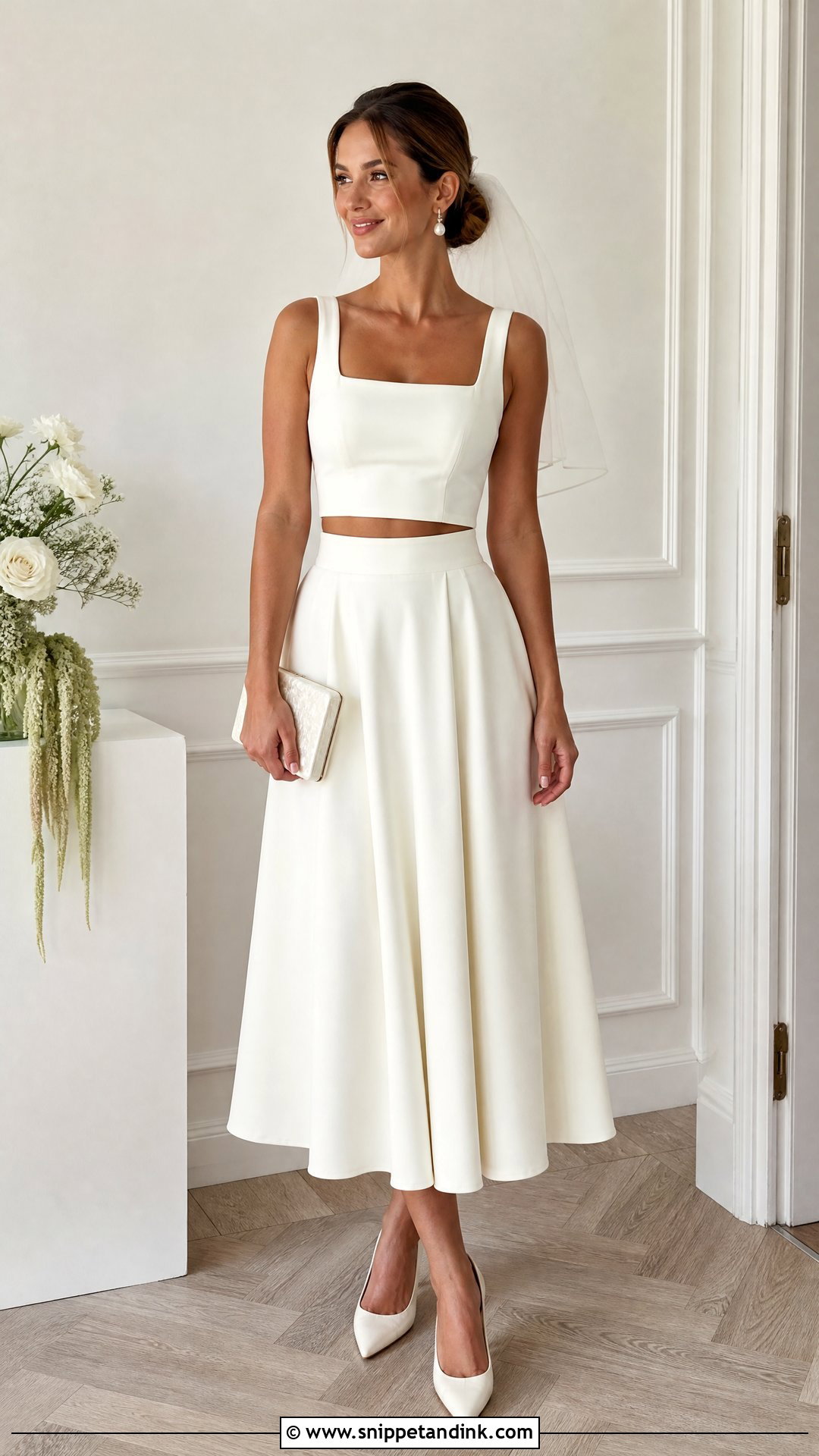 Bridal Two Piece Skirt Set - Snippet and Ink - 20 Simple Bridal Outfit Ideas