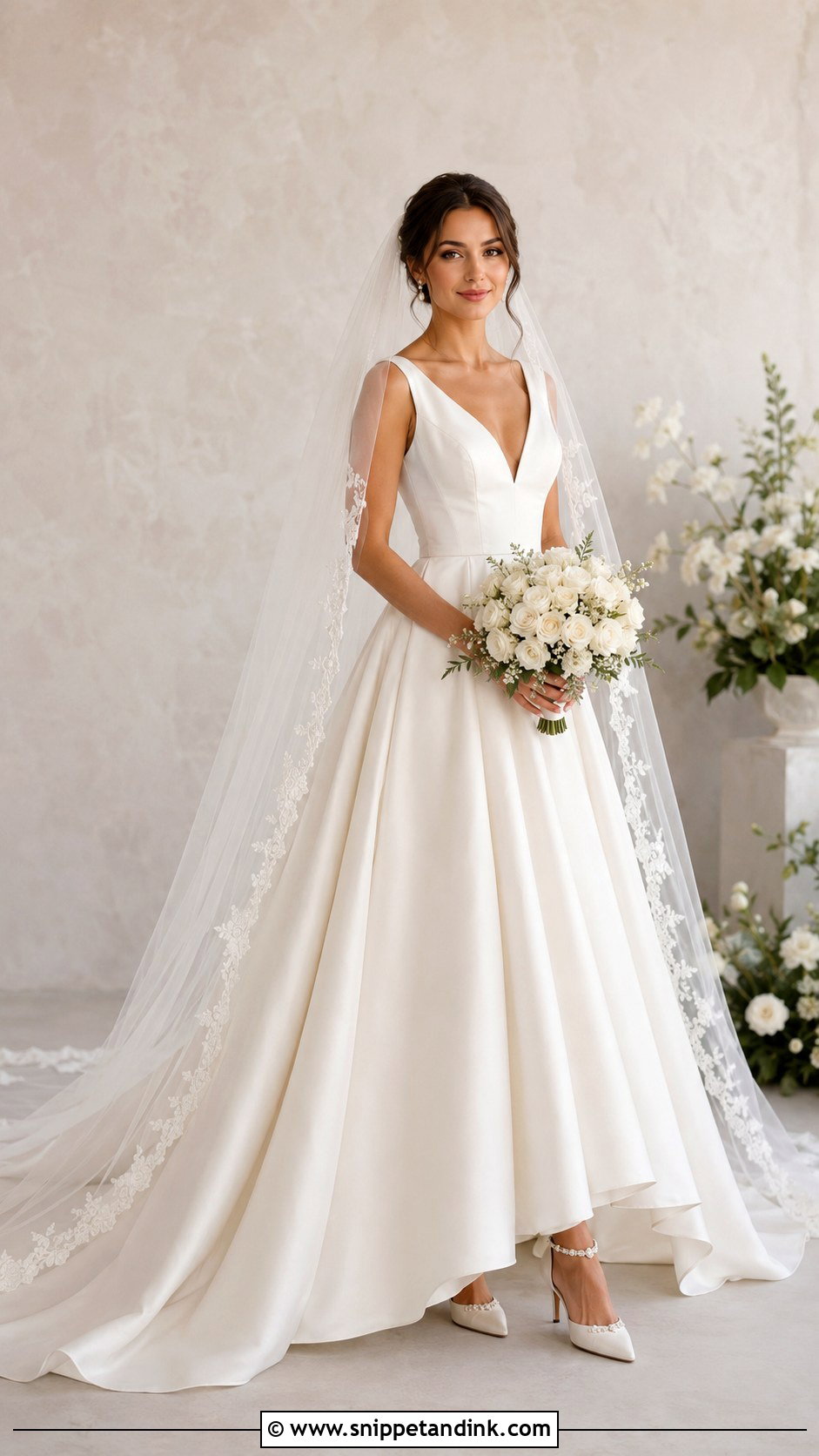 Bridal Wedding Dress And Veil Outfit - Snippet and Ink - 20 Budoire Bridal Ideas