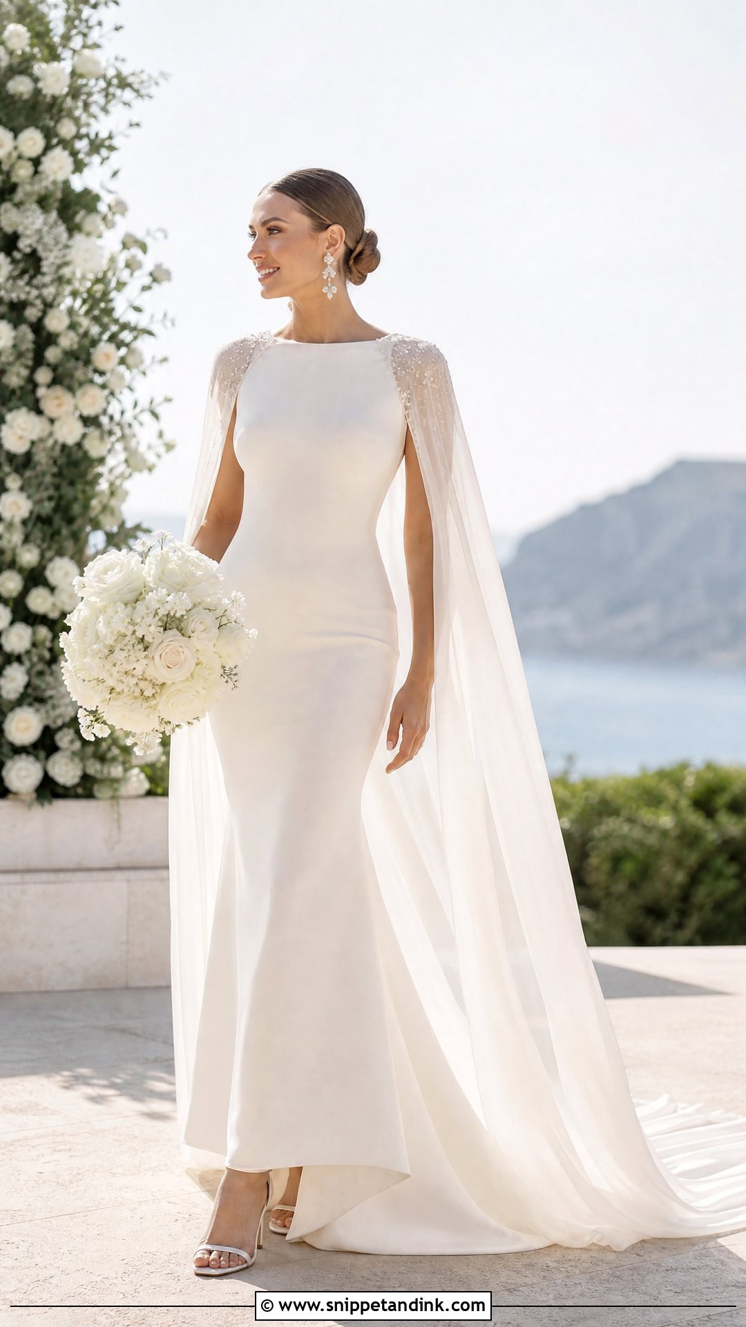 Bridal Wedding Dress With Cape - Snippet and Ink - 25 Bridal Wedding Dresses