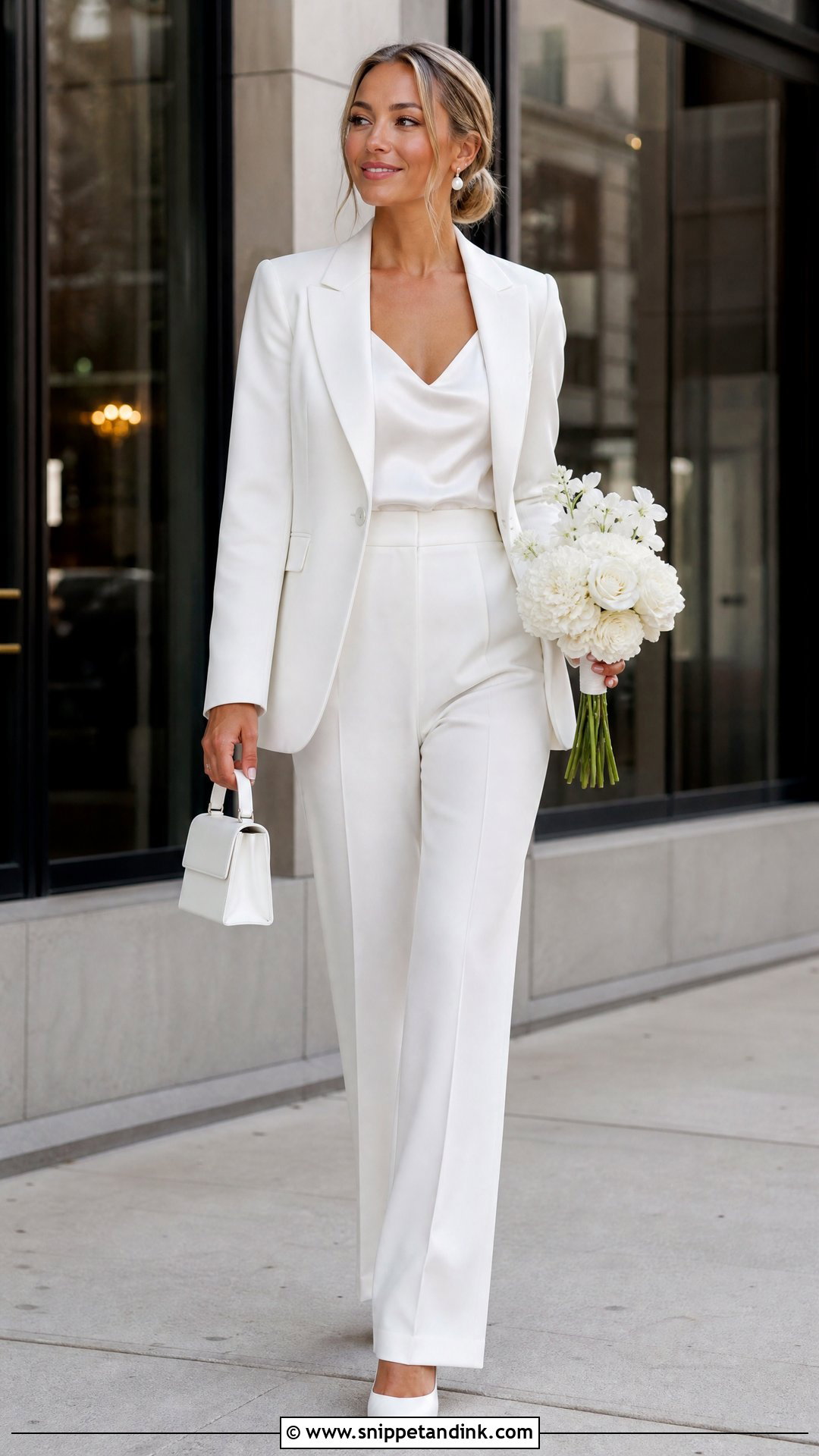 Bridal Wedding Exit Pantsuit - Snippet and Ink - 20 Wedding Exit Outfit Ideas