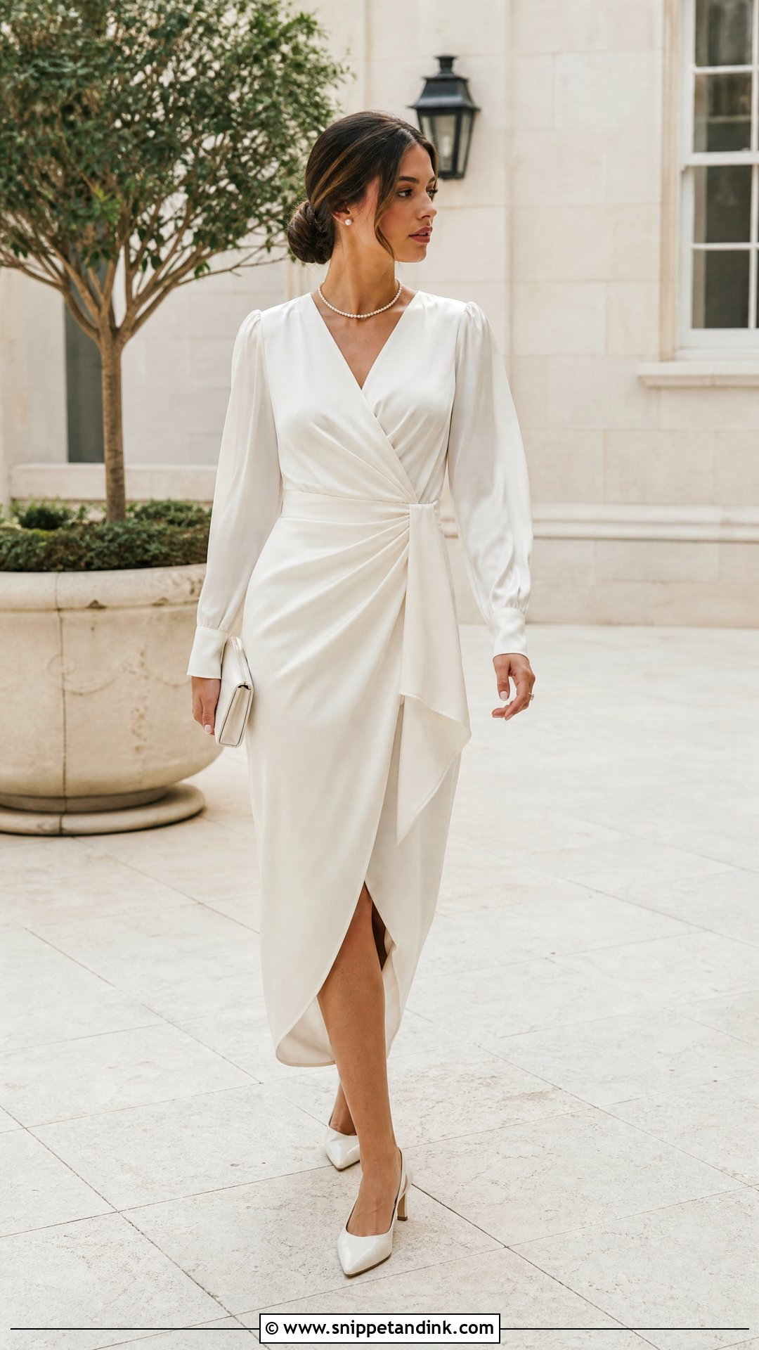 Bridal Wrap Civil Ceremony Wedding Dress - Snippet and Ink - 25 Civil Ceremony Wedding Dress Ideas